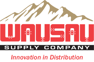 High-quality image of Wausau Supply Company logo with mountain graphic and tagline.