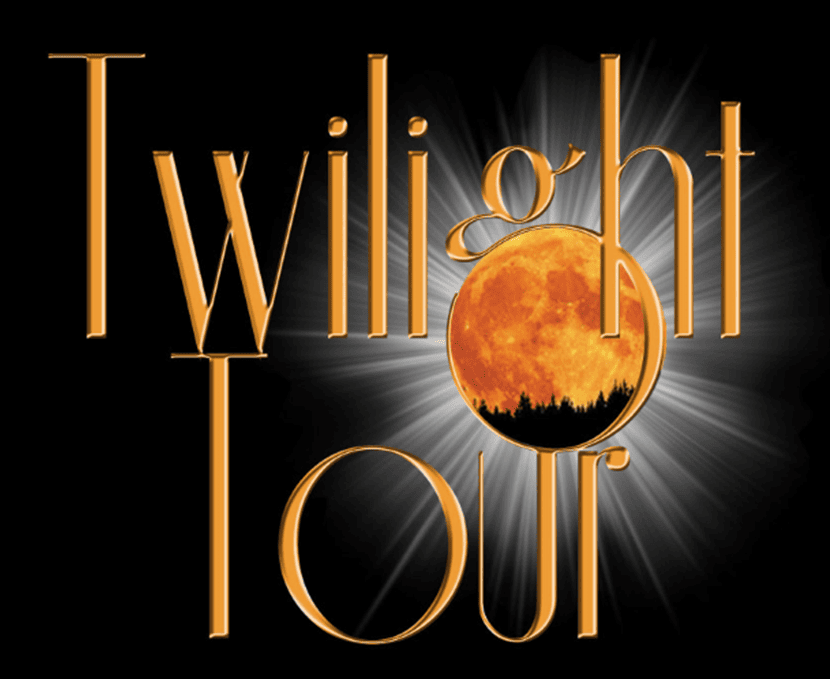 Twilight Tour event banner with moon and sunset silhouette for Billings Montana.