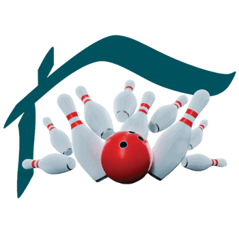 Bowling pins and ball at HBA Bowling Tournament in Billings Montana.